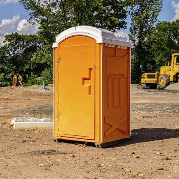 how often are the porta potties cleaned and serviced during a rental period in Raccoon Illinois